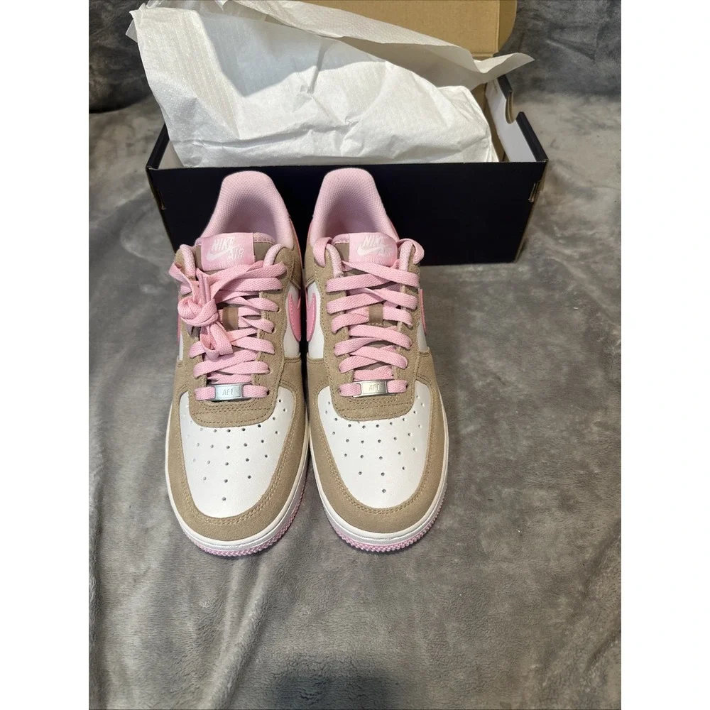 Nike Air Force 1 Low '07 LV8 Hemp Soft Pink Phantom Grey FQ8714-202 US7 M 8.5w